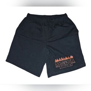 Stranger Things Flame Logo Adult Black Sleep Pajama Shorts